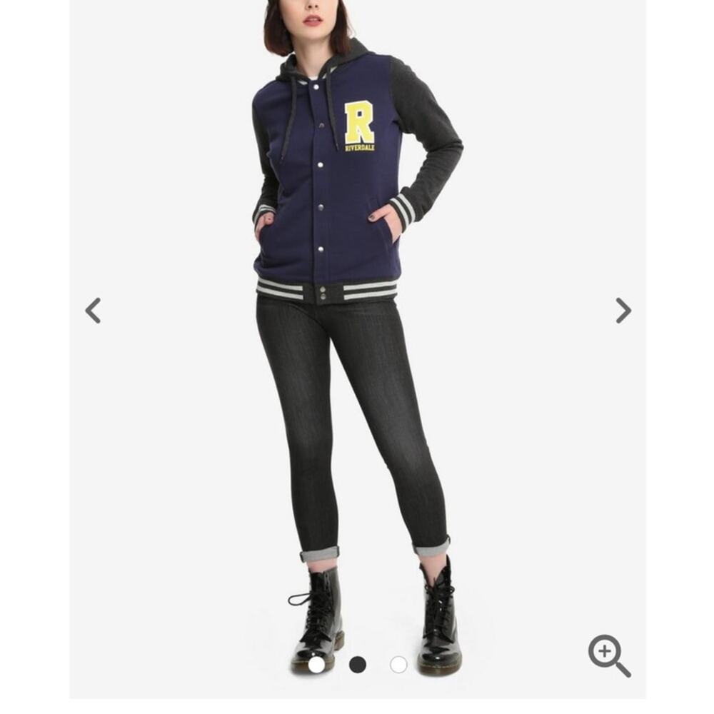 Riverdale Bulldogs Navy & Gray Hooded Jacket  NWT